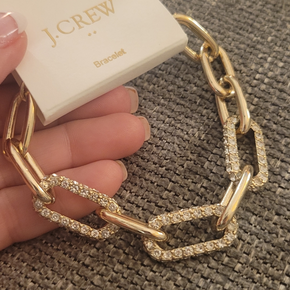 Jcrew pave chain bracelet